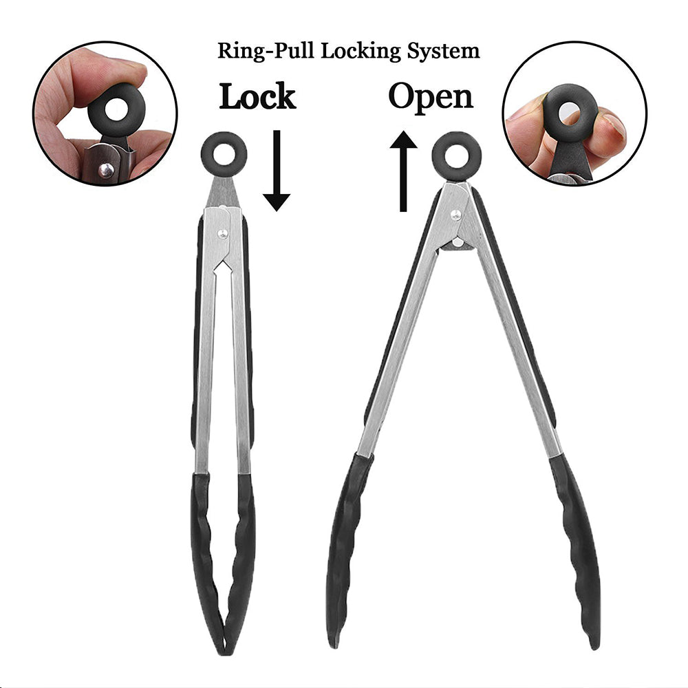 PureQ "Tong Trio" 3pc H'Duty BBQ Tong Set
