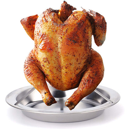 PureQ "Clucker Throne" Beer Can Chicken Vertical Cooking Rack & Dish